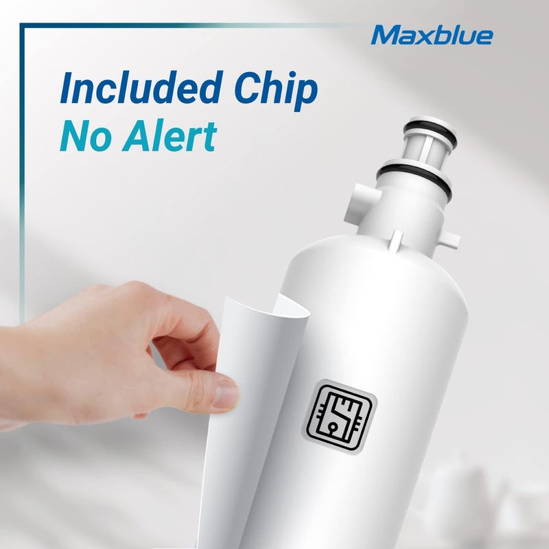 Maxblue Replacement for GE® RPWFE®, RPWF (with CHIP) Refrigerator Water Filter, Compatible with WSG-4, WF277, GFE28GMKES, PFE28KBLTS, GFD28GSLSS, PWE23KSKSS, GYE22HMKES, DFE28JSKSS, 4 Filters - Image 3